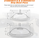 316048413 and 316048414 4 Pieces Set for Frigidaire Drip Stove Burn Pan