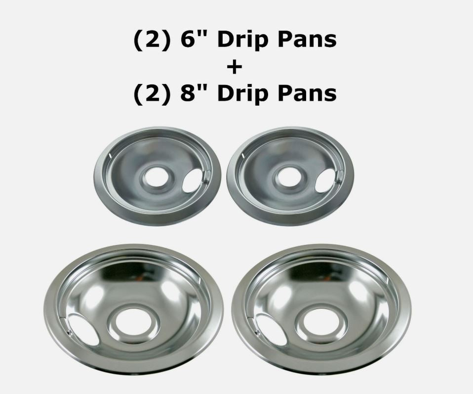 316048413 and 316048414 4 Pieces Set for Frigidaire Drip Stove Burn Pan