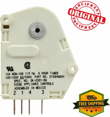 New OEM 215846604 Frigidaire Refrigerator Timer-Defrost 6 Hours Genuine