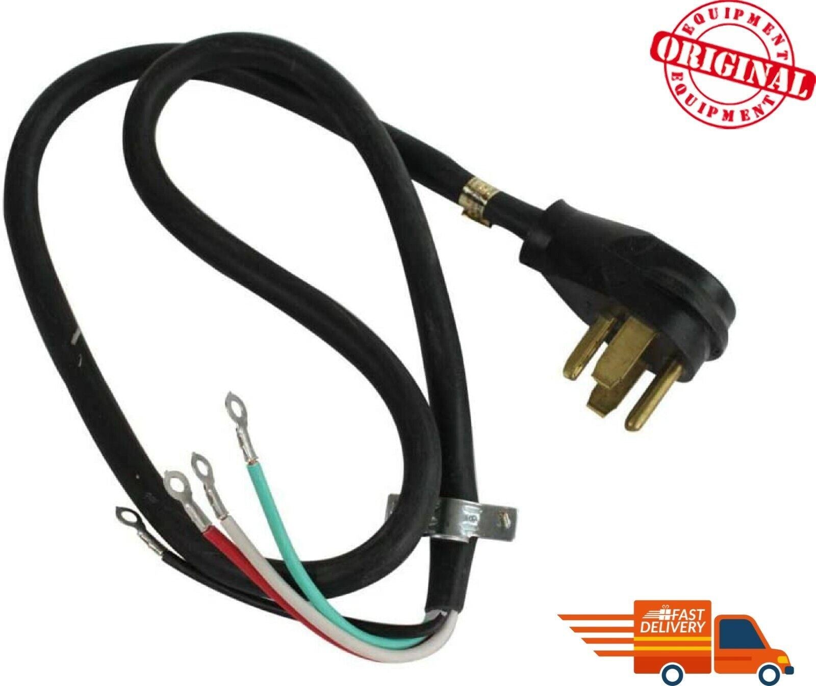 New OEM Genuine Whirlpool PT400L Dryer Power Cord 4' 4 Prong Cord